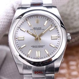 安心購入ROLEXコピー時計N級品Oyster Perpetual124300-0001  Cal.3230搭載 シルバー文字盤 3連ジュビリー